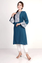 Women's Ethnic Tops (Peacock Blue)
